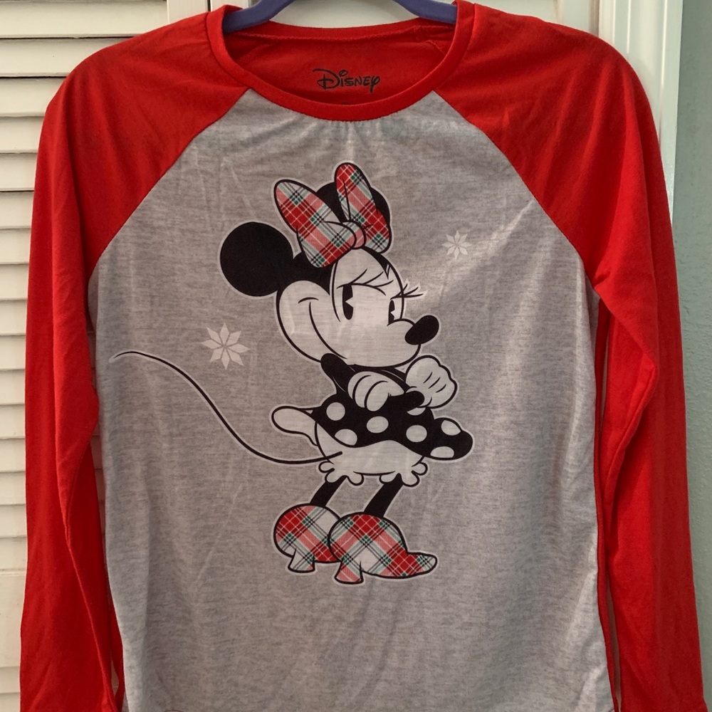 Christmas Minnie Mouse Long Sleeve Pajama Shirt